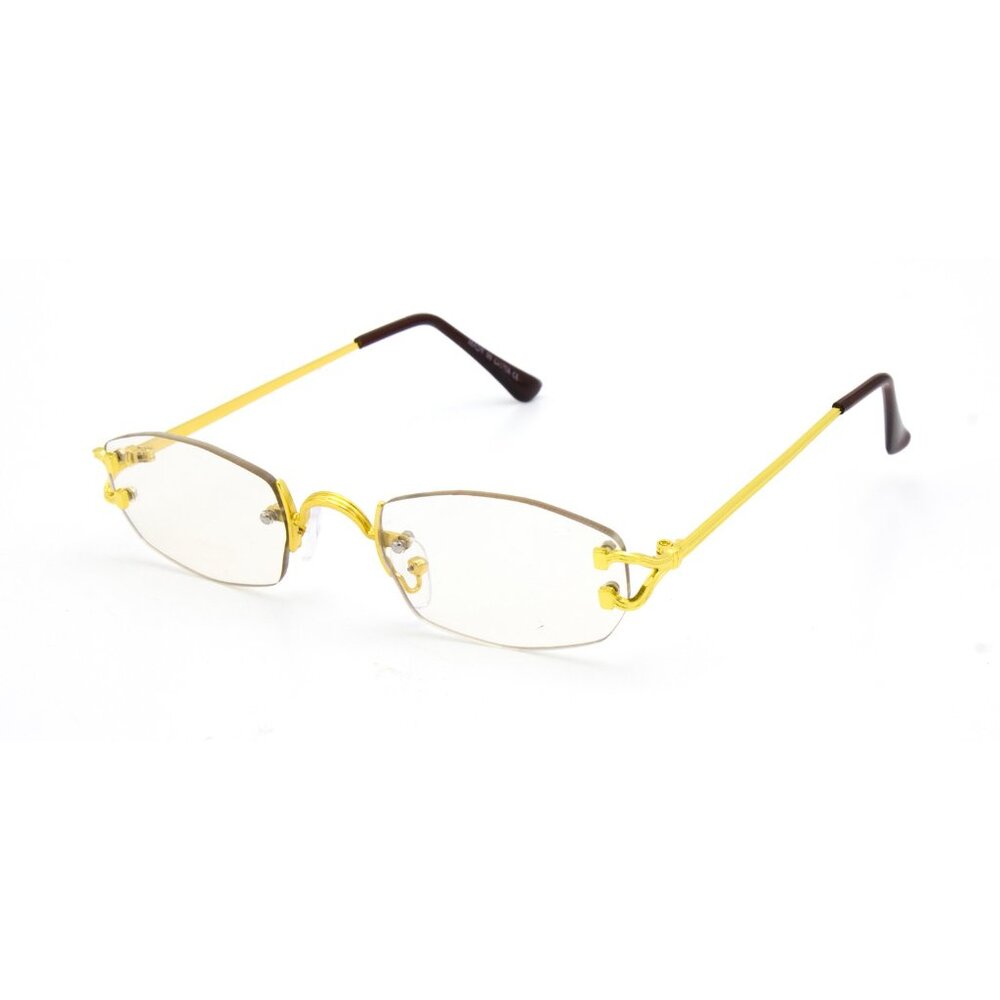 Sunglasses Men Clear Lens Gold Frame Fashion Designer Eye Glasses Shades‎ Small